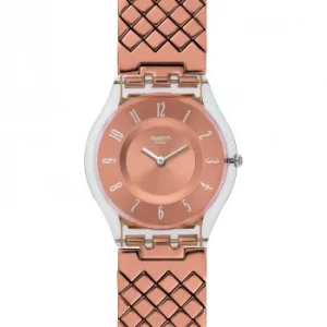 Image of Ladies Swatch Pink Cushion Watch