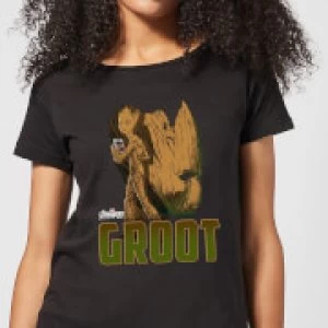 Image of Avengers Groot Womens T-Shirt - Black - 4XL