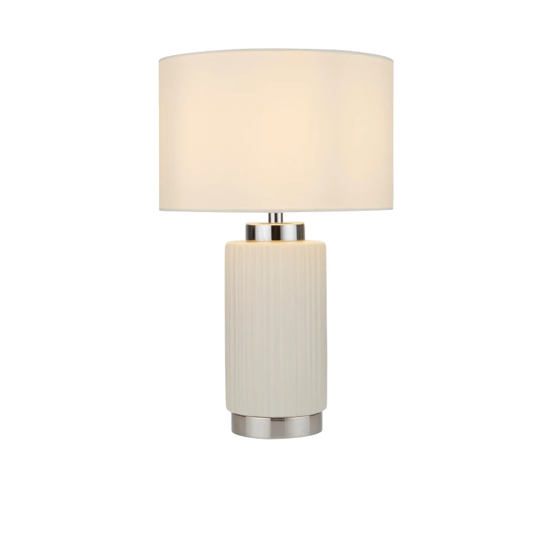 Image of Lighting Collection Ceramic & Chrome Table Lamp White unisex One Size
