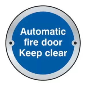 Image of Automatic Fire Door Keep Clear Door Disc - SSS (75mm Dia.)