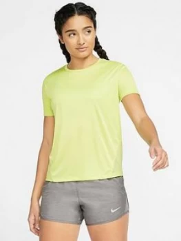 Image of Nike Running Miler Tee - Limelight, Limelight, Size 2XL, Women