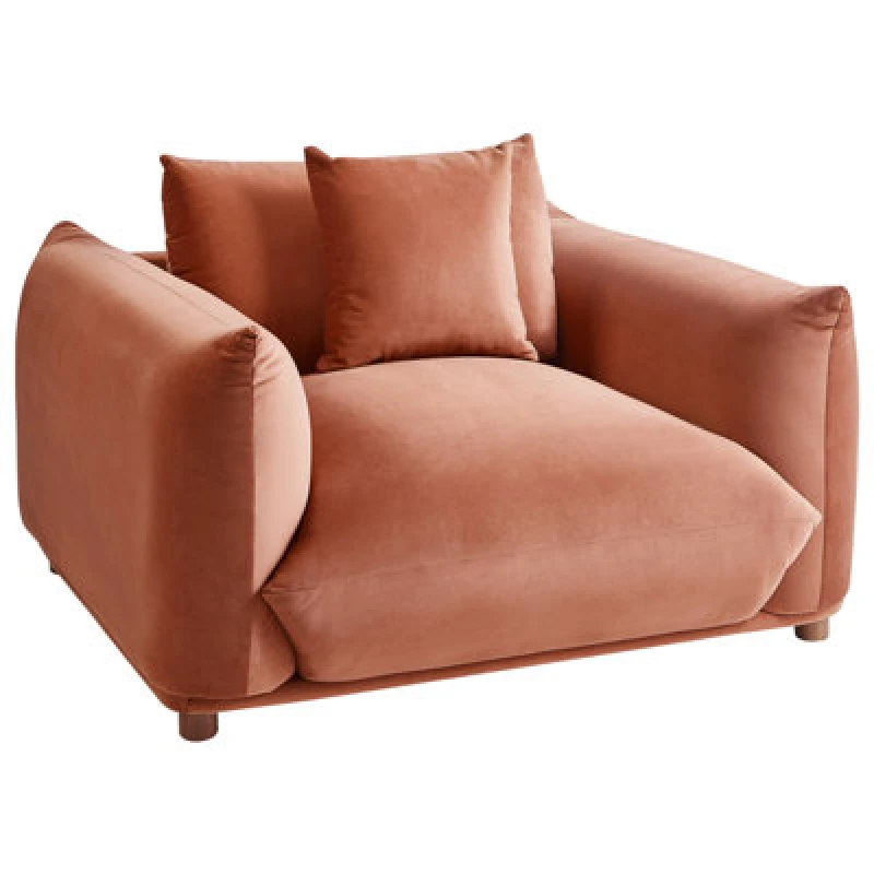 Image of Beliani Velvet Armchair Golden Brown Luvos