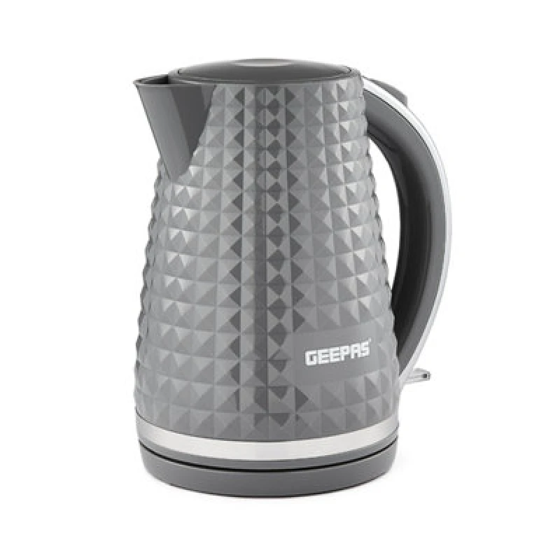Image of Geepas Argyle 1.7L Cordless Electric Jug Kettle Textured Design Auto Shut Off 2200W Grey