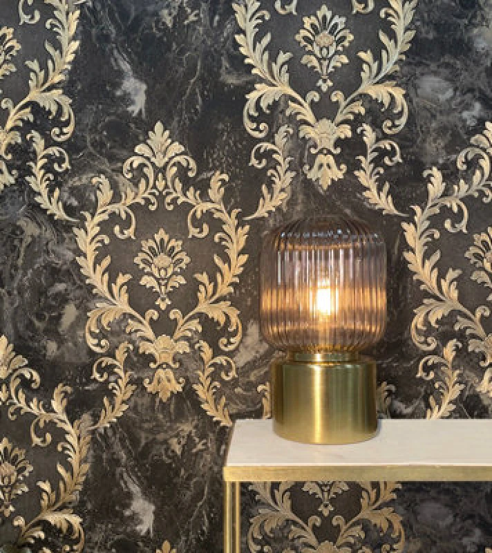 Image of Rasch Sienna Damask Black Wallpaper, Black 534382