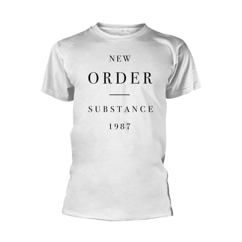 Image of New Order Mens Substance Cotton T-Shirt in White Size: 2XL White Male 2XL