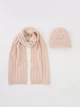 Image of Tommy Hilfiger Timeless Scarf & Beanie Set - Pink