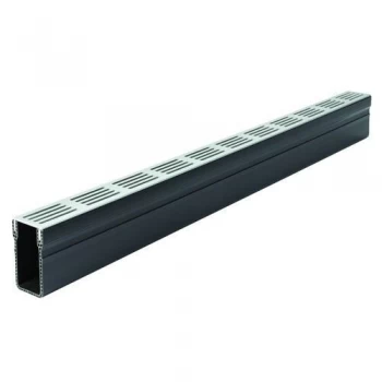 Image of ACO Threshold 1000mm A15 Plastic Channel Drain & Silver Grate