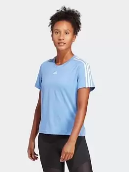Image of adidas Aeroready Train Essentials 3-stripes T-Shirt - Blue Size S, Women
