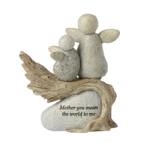 Image of Mother Mean The World Angels Resin Stone By Heaven Sends