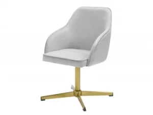 Image of LPD Felix Grey Velvet Upholstered Fabric Office Chair
