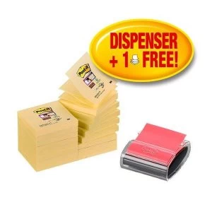Image of Post it Pro Z Note Dispenser and Super Sticky Pads 76x76mm 16 Pads Ref