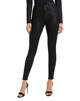 Image of Good American Good Legs Coated Mid Rise Ankle Skinny Jeans in K001