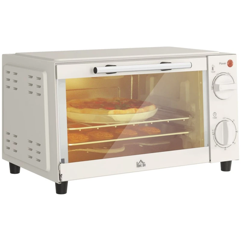 Image of HOMCOM Homcom - Mini Oven 9L Countertop Electric Grill w/ Temp Timer Control 750W Cream - Cream 5056725524029