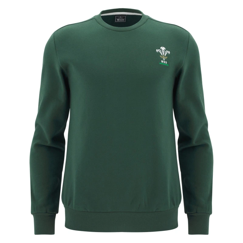 Image of Macron Wales Rugby Sweatshirt 2025 Adults Green male Small