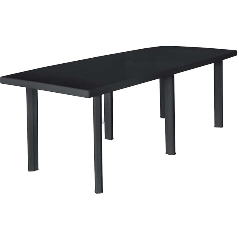 Image of vidaXL Garden Table Anthracite Plastic Weather Resistant Outdoor Campsite