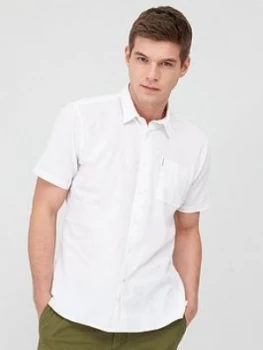 Image of Barbour Linen Short Sleeved Shirt - White