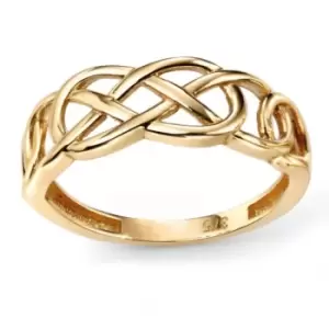 Image of Elements 9ct Yellow Gold Plain Celtic Pattern Ring GR499