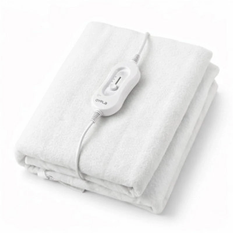 Image of Oypla Machine Washable Single Heated Electric Blanket with 3 Heat Settings and Controller White