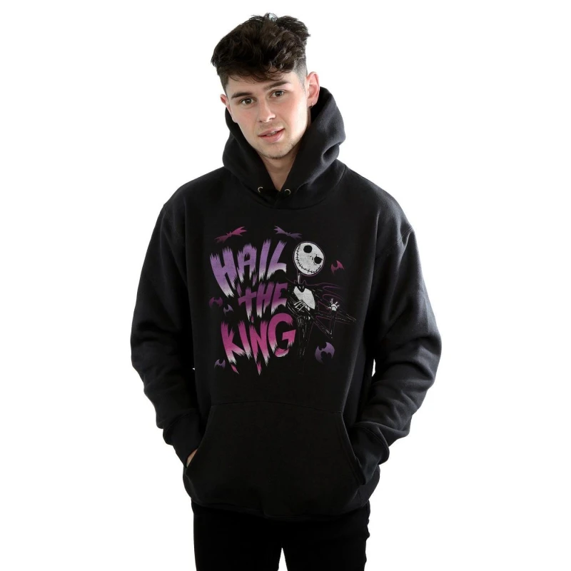 Image of Disney Men Nightmare Before Christmas Hail The King Hoodie in Black Size: Small Black S Male 5057736938249