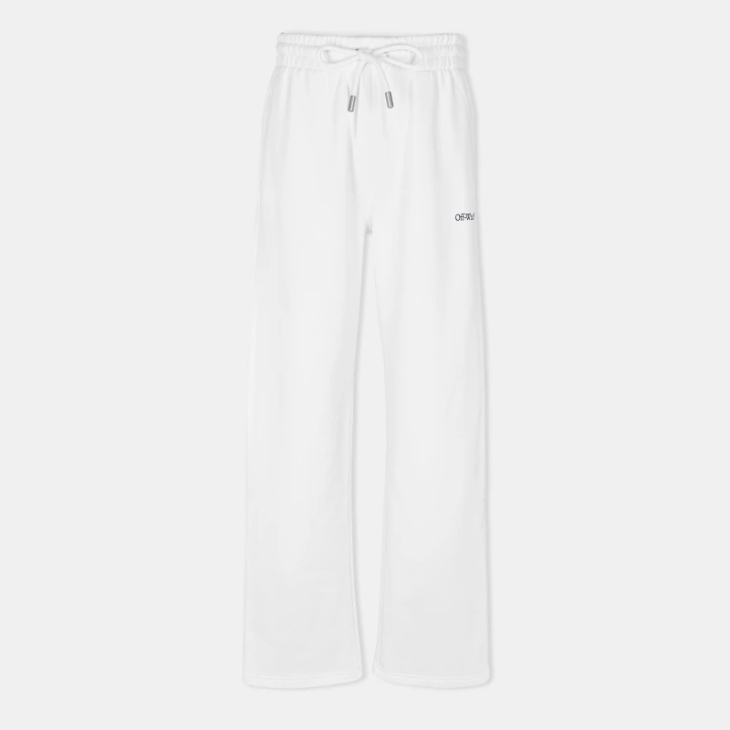 Image of Off White Mens Arrow Fleece Closed Hem Joggers White-Black male XS