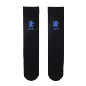 Image of Chelsea FC Unisex Adult Club Logo Socks (8-11 UK) (Black)