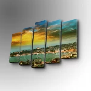 Image of 5PUC-090 Multicolor Decorative Canvas Painting (5 Pieces)