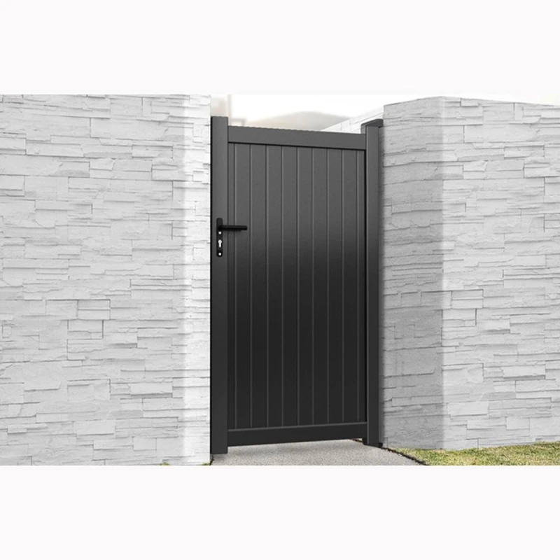 Image of Ready Made Gates Pedestrian Gate 900x1800mm Black - Vertical Solid Infill & Flat Top Black Unisex