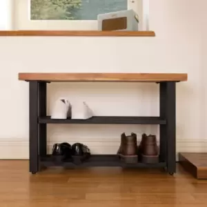 Image of Charnwood Bench with Shoe Tidy Brown