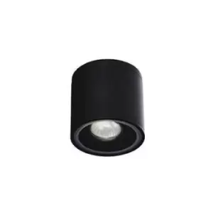 Image of Gun 1 Light Outdoor Surface Mounted Ceiling Downlights Black IP44, GU10
