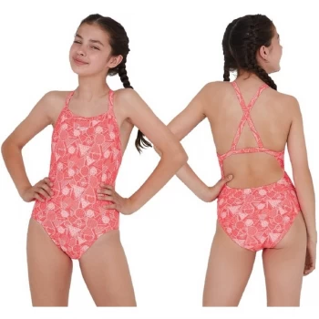 Image of Speedo DazzleGeo Allover X Back Swimsuit Teen 15-16 Years / 34" Red/Pink