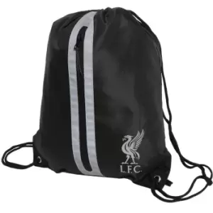 Image of Liverpool FC Gym Drawstring Bag (One Size) (Black/Silver)