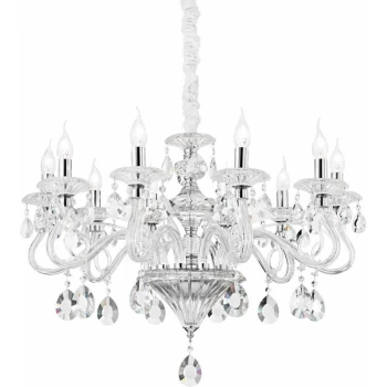 Image of Ideal Lux Lighting - Ideal Lux Negresco - 10 Light Chandelier Clear Glass, E14