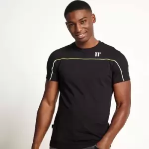 Image of 11 Degrees Gradient Piping Short Sleeve T-Shirt - Black - S