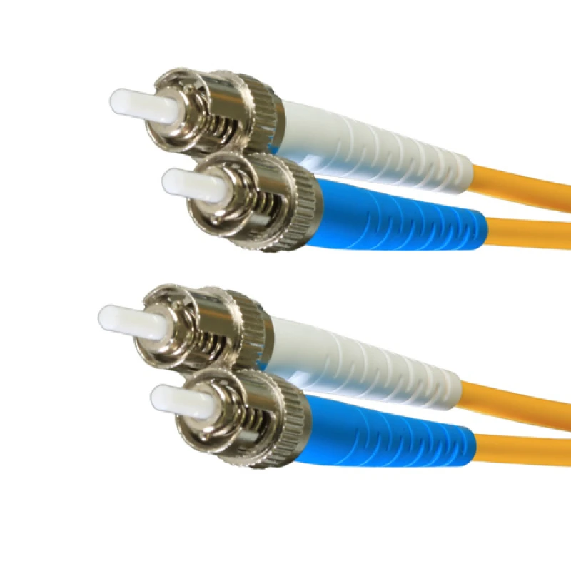 Image of Cablenet 2m OS2 9/125 ST-ST Duplex Yellow LSOH Fibre Patch Lead
