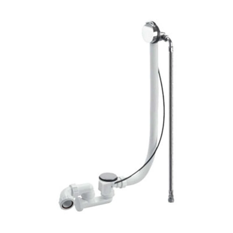 Image of McAlpine HCN3365UK Chrome Plated Brass Bath Filler and Overflow White