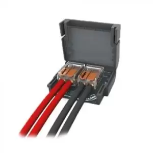 Image of Wiska Shell Box Size 2 Mini Gel Box with 2x 2 Way Wago Connector Grey - MJBF222