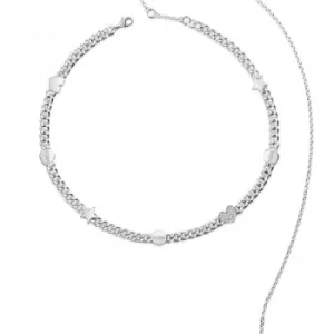 Image of Ladies Guess Silver Plated Love Chain Necklace