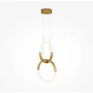 Image of Maytoni Maytoni Node Modern 2 Light Integrated LED Pendant Ceiling Light Gold 3000K