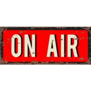 Image of Vintage Metal On Air Recording Sign
