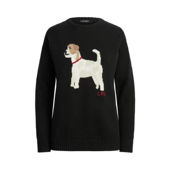 Image of Lauren by Ralph Lauren Aydin Dog Knitted Jumper - Polo Black Mlti