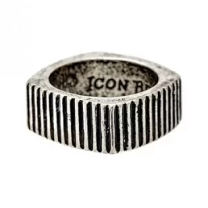 Image of Mens Icon Brand Base metal Size Large Time Squared Ring
