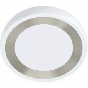 Image of Flush Ceiling Light Colour White Shade White Silver Plastic Bulb LED 22W