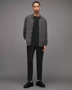 Image of AllSaints Kilburn Ramskull Shirt Cardigan