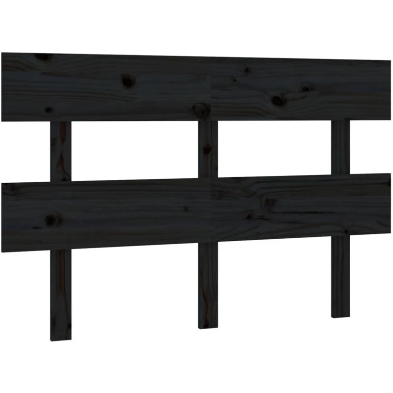 Image of Vidaxl Bed Headboard Black 138X3X81cm Solid Wood Pine, Black 819069