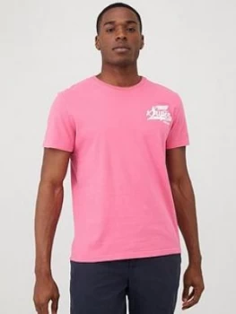 Image of Superdry Classic Script T-Shirt - Pink, Size L, Men