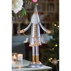 Image of Silver Glitter Santa Christmas Decoration