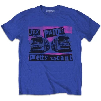 Image of The Sex Pistols - Pretty Vacant Coaches Unisex Small T-Shirt - Blue