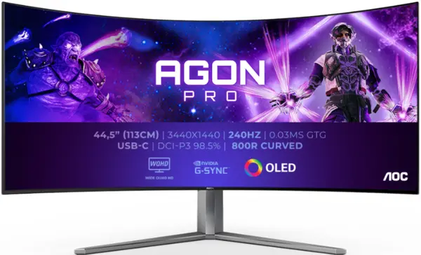Image of AOC AGON PRO 45" AG456UCZD WideScreen Quad HD Gaming OLED Monitor