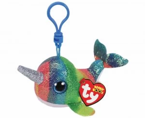 Image of ty Nori Narwhal Beanie Boo Clip Keyring