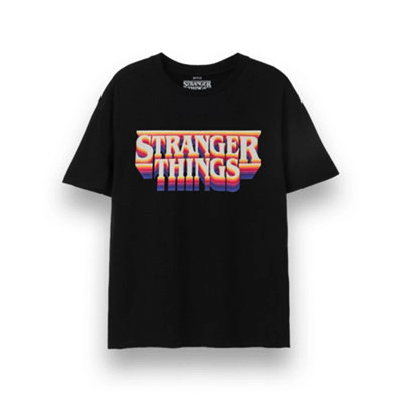 Image of Stranger Things Stranger Things Short Sleeved T-Shirt in Black Size: Medium Black M Unisex 5063203037322